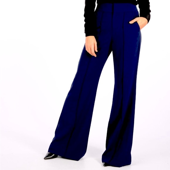 ALICE + OLIVIA High-Rise Navy Blue Wide-Leg Pants - Picture 7 of 8